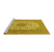 Sideview of Machine Washable Medallion Yellow Traditional Rug, wshtr1065yw