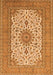 Serging Thickness of Machine Washable Medallion Orange Traditional Area Rugs, wshtr1065org