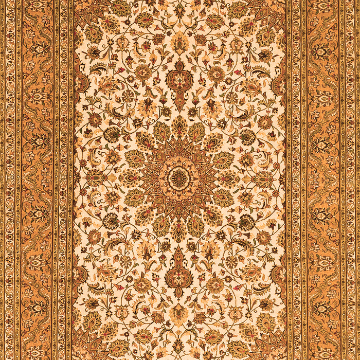 Serging Thickness of Machine Washable Medallion Orange Traditional Area Rugs, wshtr1065org