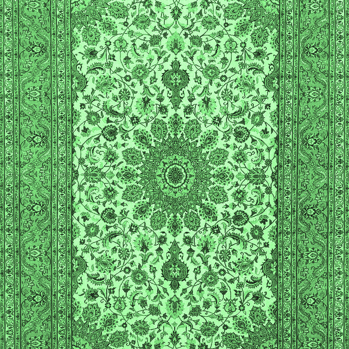 Medallion Emerald Green Traditional Rug, tr1065emgrn
