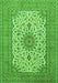 Serging Thickness of Machine Washable Medallion Green Traditional Area Rugs, wshtr1065grn