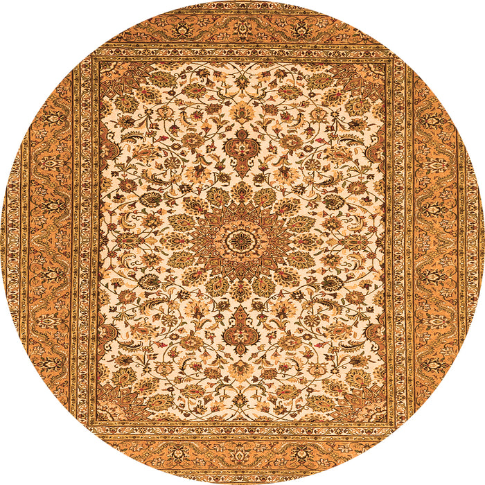 Square Medallion Orange Traditional Rug, tr1065org