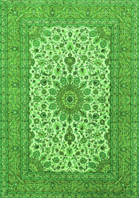 Medallion Green Traditional Rug, tr1065grn