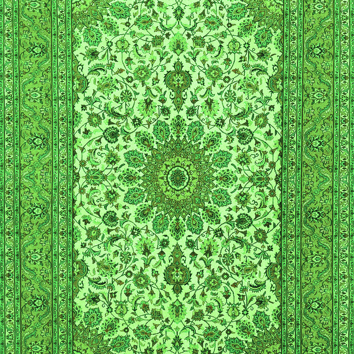 Medallion Green Traditional Rug, tr1065grn