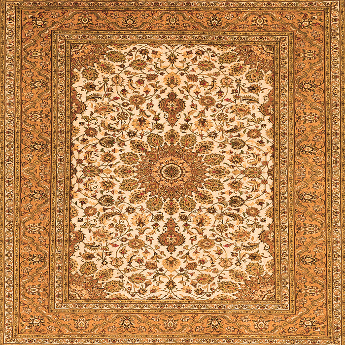 Serging Thickness of Medallion Orange Traditional Rug, tr1065org