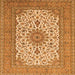 Serging Thickness of Medallion Orange Traditional Rug, tr1065org