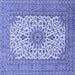 Square Medallion Blue Traditional Rug, tr1065blu