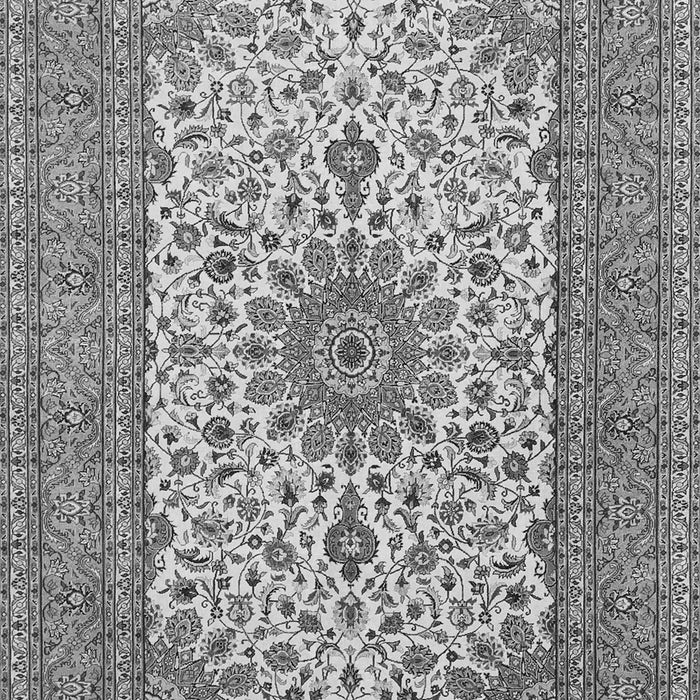 Serging Thickness of Machine Washable Medallion Gray Traditional Rug, wshtr1065gry