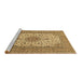 Sideview of Machine Washable Medallion Brown Traditional Rug, wshtr1065brn