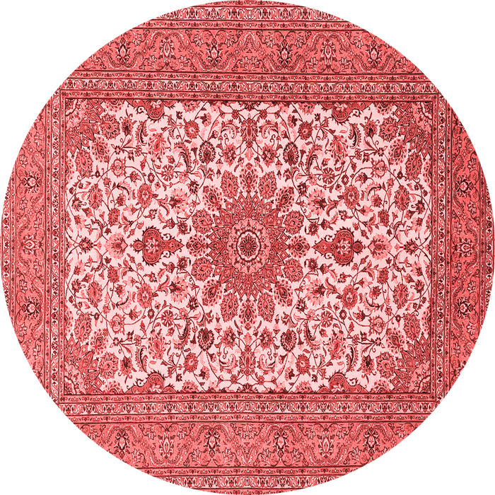 Machine Washable Medallion Red Traditional Rug, wshtr1065red