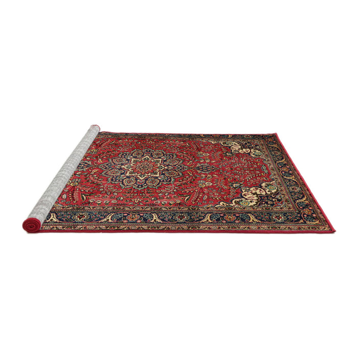 Sideview of Machine Washable Traditional Dark Almond Brown Rug, wshtr1066