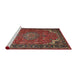 Sideview of Machine Washable Traditional Dark Almond Brown Rug, wshtr1066