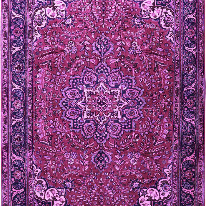 Machine Washable Medallion Purple Traditional Area Rugs, wshtr1066pur