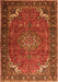 Serging Thickness of Machine Washable Medallion Orange Traditional Area Rugs, wshtr1066org