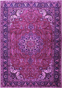 Medallion Purple Traditional Rug, tr1066pur