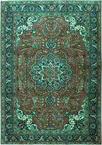 Medallion Turquoise Traditional Rug, tr1066turq