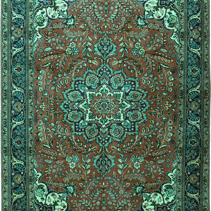Medallion Turquoise Traditional Rug, tr1066turq