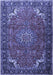 Medallion Blue Traditional Rug, tr1066blu