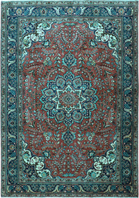 Medallion Light Blue Traditional Rug, tr1066lblu