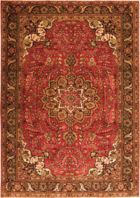 Medallion Orange Traditional Rug, tr1066org