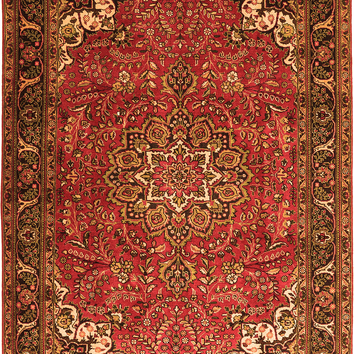 Medallion Orange Traditional Rug, tr1066org