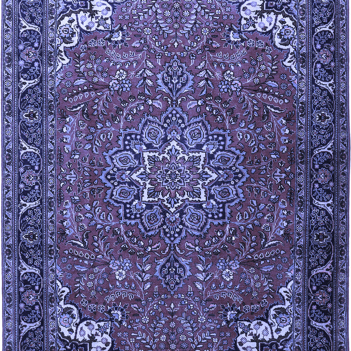 Machine Washable Medallion Blue Traditional Rug, wshtr1066blu