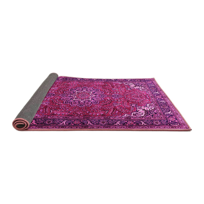 Sideview of Medallion Pink Traditional Rug, tr1066pnk