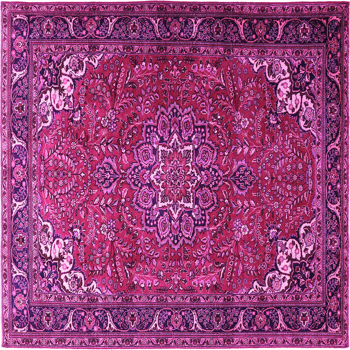 Square Medallion Pink Traditional Rug, tr1066pnk