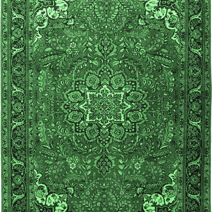 Medallion Emerald Green Traditional Rug, tr1066emgrn