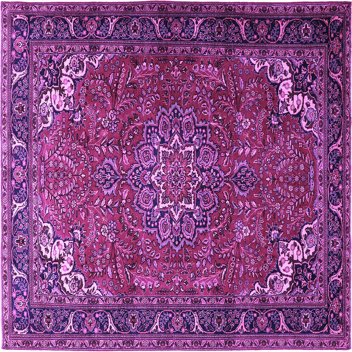Square Medallion Purple Traditional Rug, tr1066pur