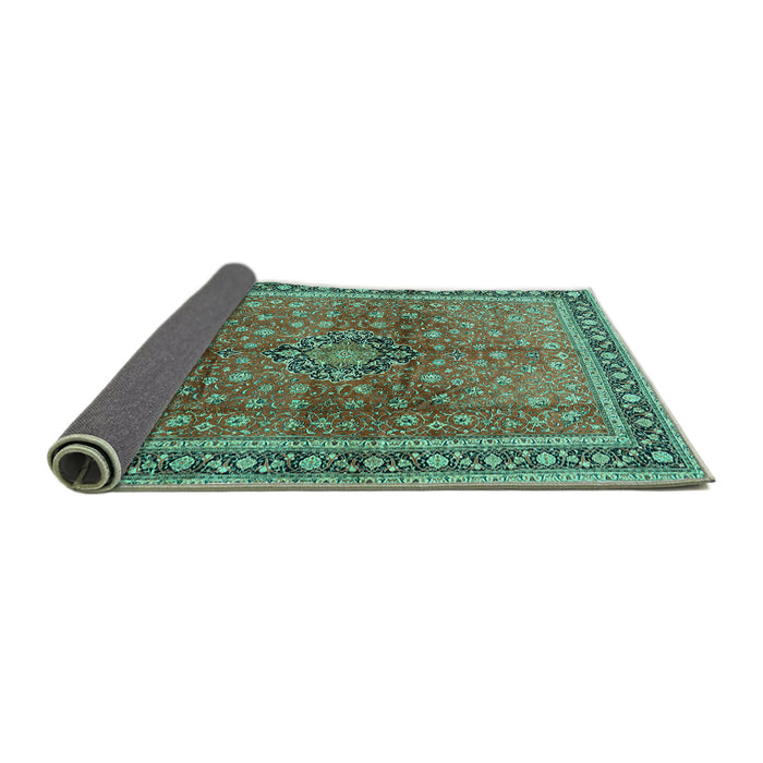 Sideview of Persian Turquoise Traditional Rug, tr1067turq