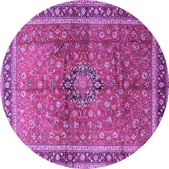Round Persian Purple Traditional Rug, tr1067pur