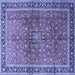 Square Persian Blue Traditional Rug, tr1067blu