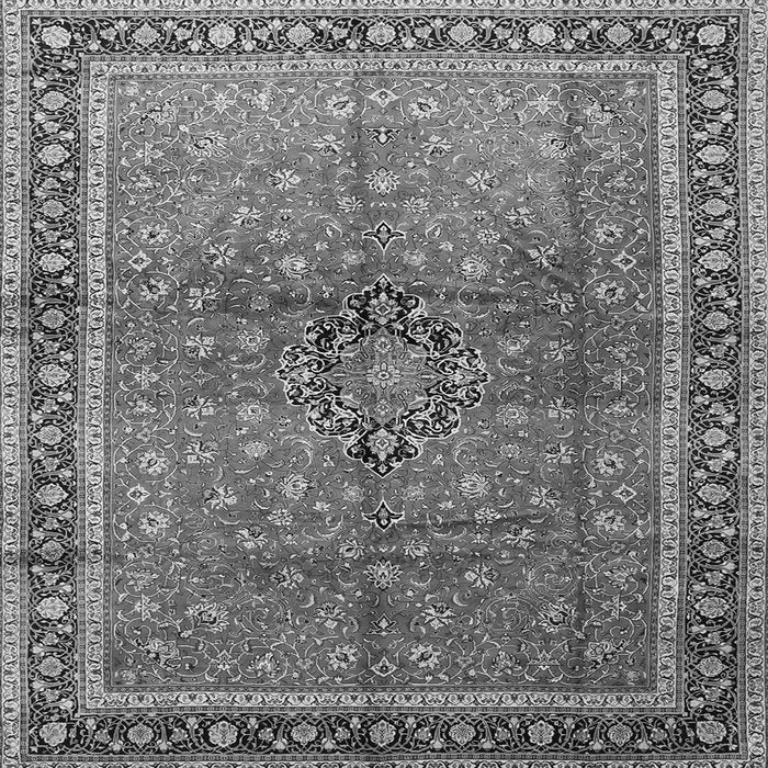 Round Machine Washable Persian Gray Traditional Rug, wshtr1067gry