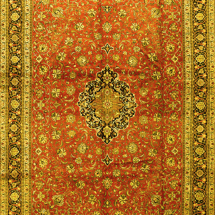 Machine Washable Persian Yellow Traditional Rug, wshtr1067yw