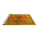 Sideview of Machine Washable Persian Yellow Traditional Rug, wshtr1067yw