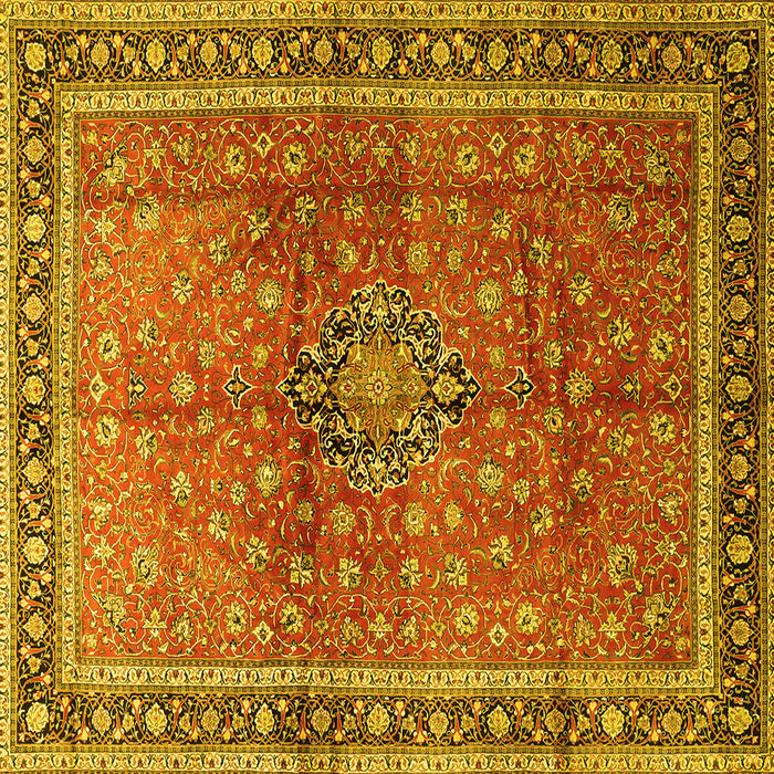 Square Persian Yellow Traditional Rug, tr1067yw