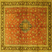 Square Persian Yellow Traditional Rug, tr1067yw