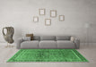 Machine Washable Persian Emerald Green Traditional Area Rugs in a Living Room,, wshtr1067emgrn