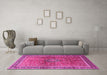 Machine Washable Persian Pink Traditional Rug in a Living Room, wshtr1067pnk