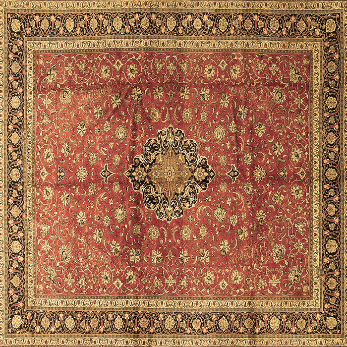Square Persian Brown Traditional Rug, tr1067brn