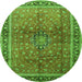 Square Persian Green Traditional Rug, tr1067grn