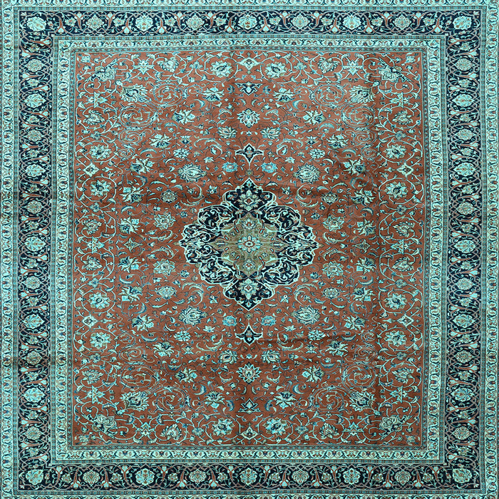 Square Machine Washable Persian Light Blue Traditional Rug, wshtr1067lblu