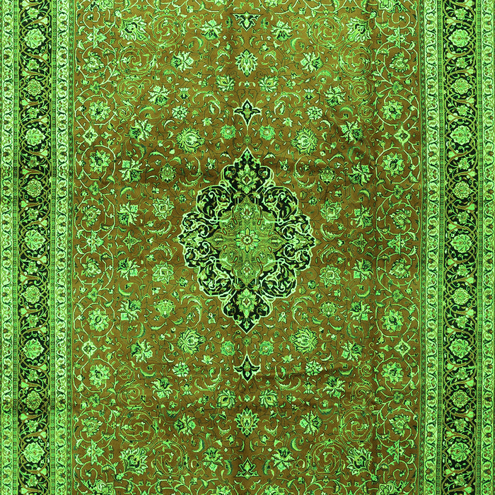 Serging Thickness of Machine Washable Persian Green Traditional Area Rugs, wshtr1067grn
