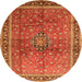 Machine Washable Persian Orange Traditional Area Rugs, wshtr1067org