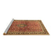 Sideview of Machine Washable Persian Brown Traditional Rug, wshtr1067brn