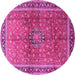 Round Persian Pink Traditional Rug, tr1067pnk