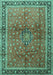 Machine Washable Persian Turquoise Traditional Area Rugs, wshtr1067turq