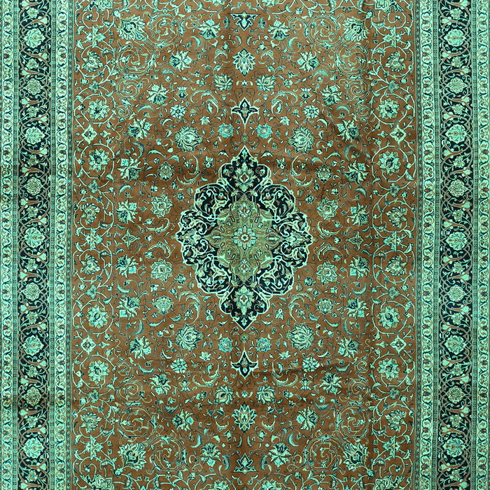 Machine Washable Persian Turquoise Traditional Area Rugs, wshtr1067turq