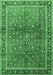 Machine Washable Persian Emerald Green Traditional Area Rugs, wshtr1067emgrn